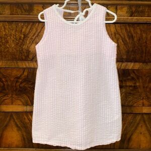 pink & white seersucker dress by Red Beans